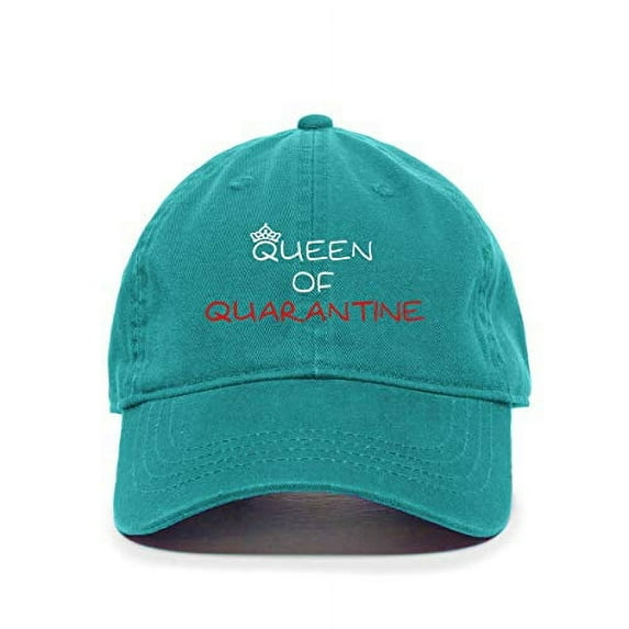 Tech Design Queen of Quarantine Baseball Cap Embroidered Cotton Adjustable Dad Hat Teal