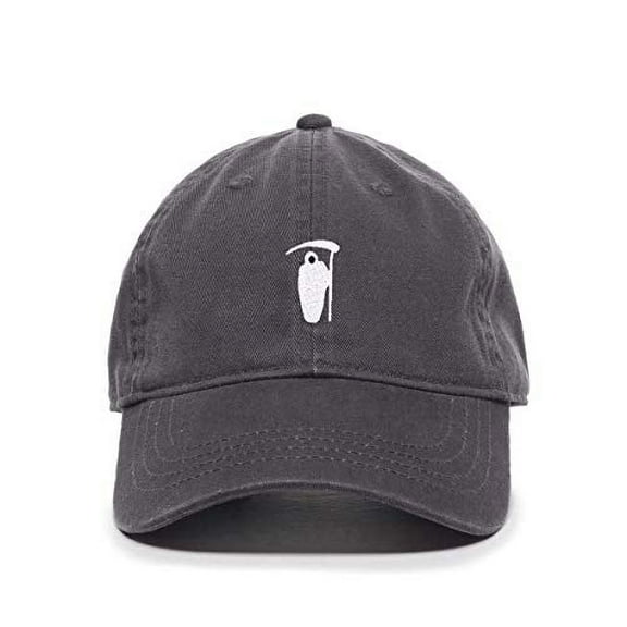 Tech Design Reaper Baseball Cap Embroidered Cotton Adjustable Dad Hat Charcoal
