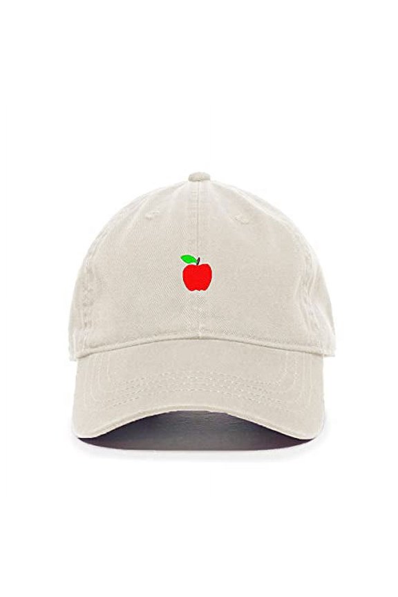 Red Apple Baseball Cap Embroidered Cotton Adjustable Dad Hat