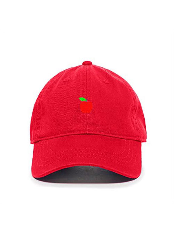 Red Apple Baseball Cap Embroidered Cotton Adjustable Dad Hat