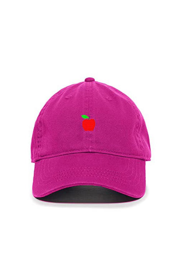Red Apple Baseball Cap Embroidered Cotton Adjustable Dad Hat