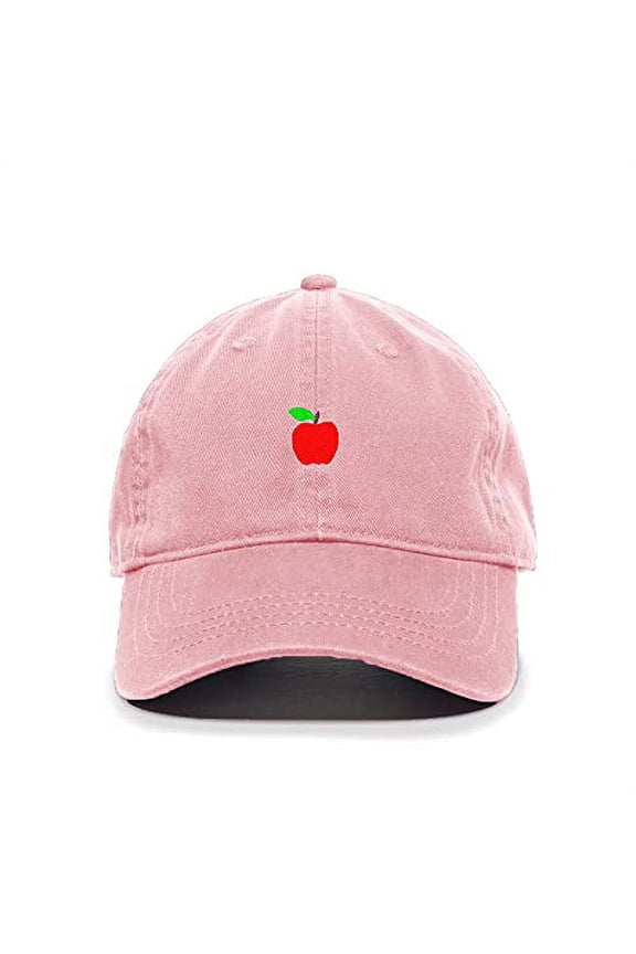 Red Apple Baseball Cap Embroidered Cotton Adjustable Dad Hat