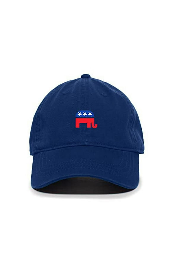 Republican Elephant Baseball Cap Embroidered Cotton Adjustable Dad Hat Royal Blue