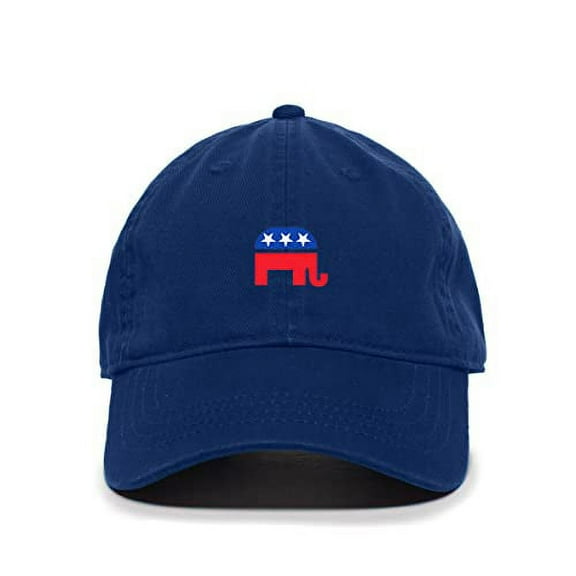 Tech Design Republican Elephant Baseball Cap Embroidered Cotton Adjustable Dad Hat Royal Blue