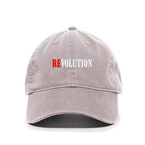 Tech Design Revolution Baseball Cap Embroidered Cotton Adjustable Dad Hat Light Grey