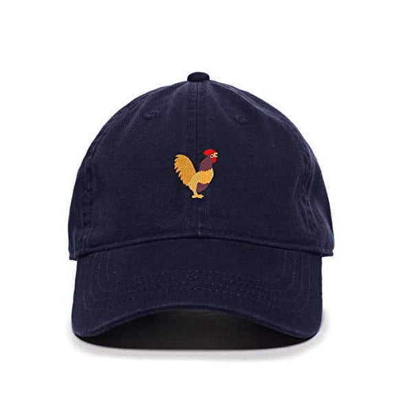Tech Design Rooster Baseball Cap Embroidered Cotton Adjustable Dad Hat Navy