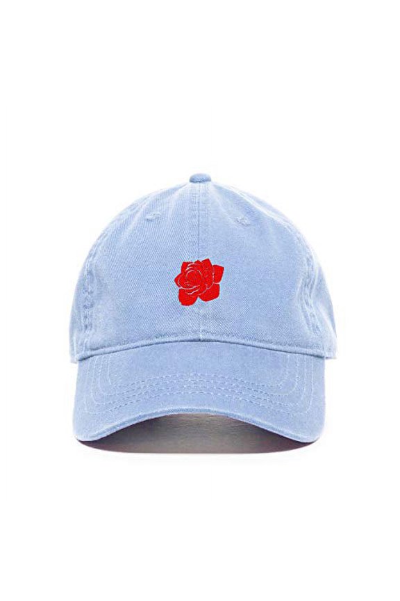 Rose Baseball Cap Embroidered Cotton Adjustable Dad Hat