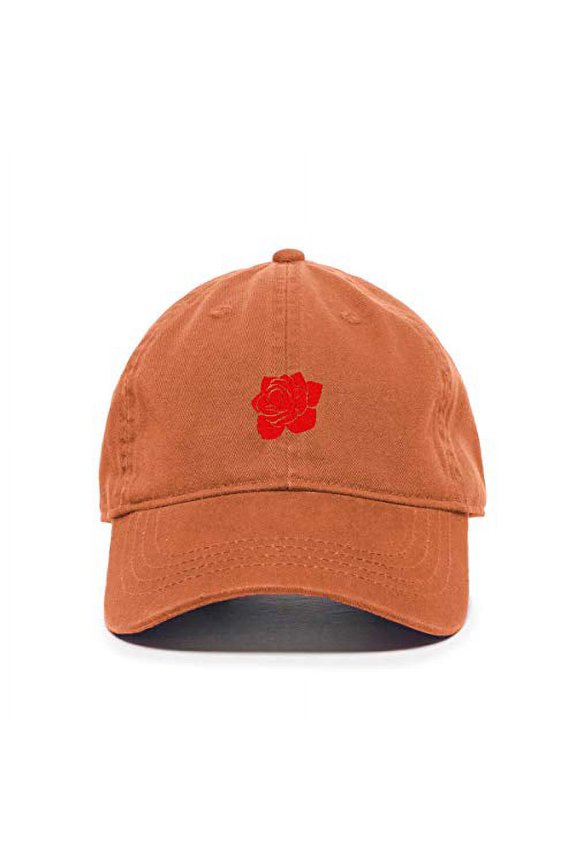 Rose Baseball Cap Embroidered Cotton Adjustable Dad Hat