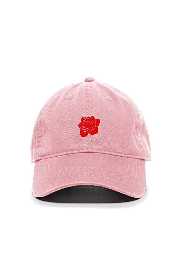 Rose Baseball Cap Embroidered Cotton Adjustable Dad Hat