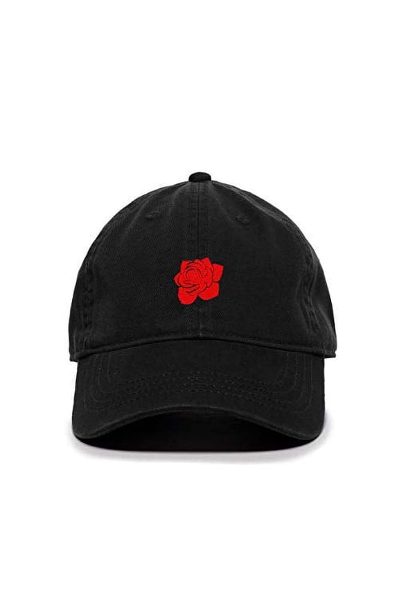 Rose Baseball Cap Embroidered Cotton Adjustable Dad Hat