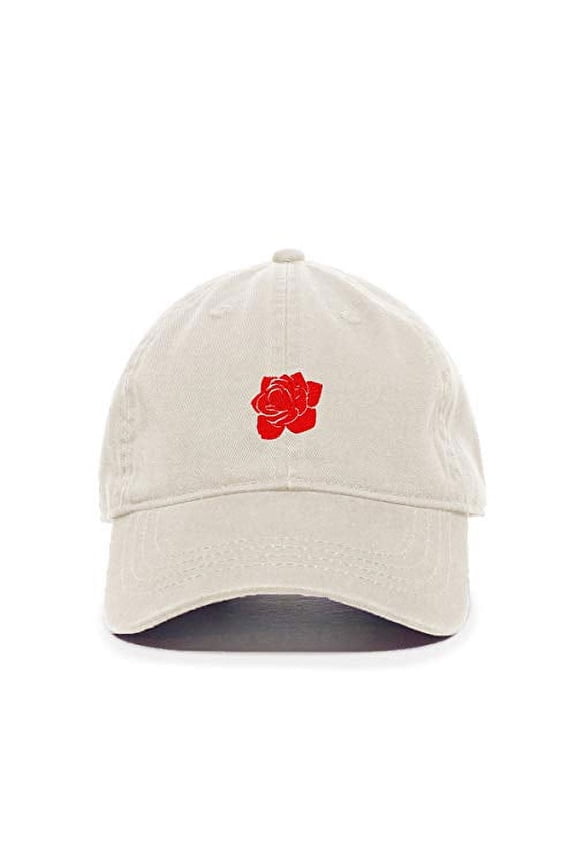 Rose Baseball Cap Embroidered Cotton Adjustable Dad Hat