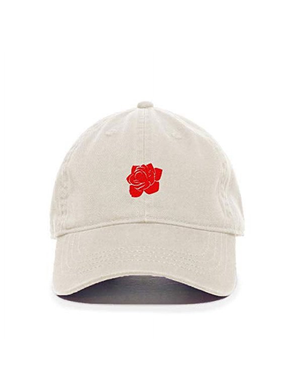 Rose Baseball Cap Embroidered Cotton Adjustable Dad Hat