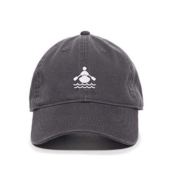 Tech Design Rowing Person Baseball Cap Embroidered Cotton Adjustable Dad Hat Charcoal