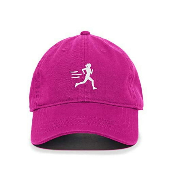 Tech Design Running Woman Baseball Cap Embroidered Cotton Adjustable Dad Hat