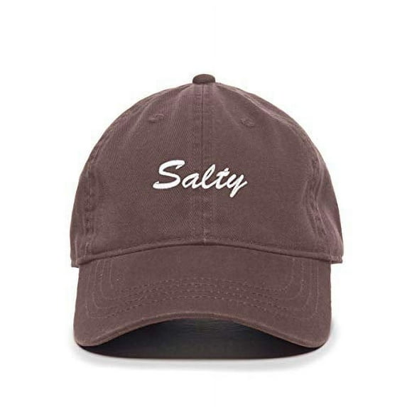 Tech Design Salty Baseball Cap Embroidered Cotton Adjustable Dad Hat Brown