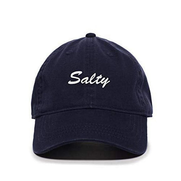 Tech Design Salty Baseball Cap Embroidered Cotton Adjustable Dad Hat Navy