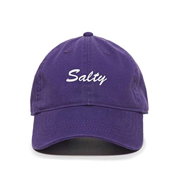 Tech Design Salty Baseball Cap Embroidered Cotton Adjustable Dad Hat Purple
