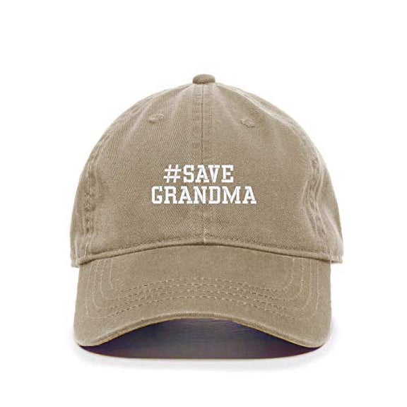 Tech Design Save Grandma Baseball Cap Embroidered Cotton Adjustable Dad Hat Khaki