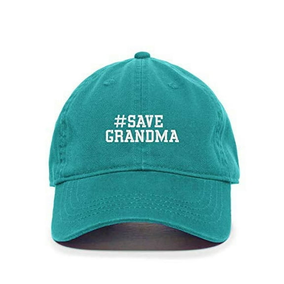 Tech Design Save Grandma Baseball Cap Embroidered Cotton Adjustable Dad Hat Teal