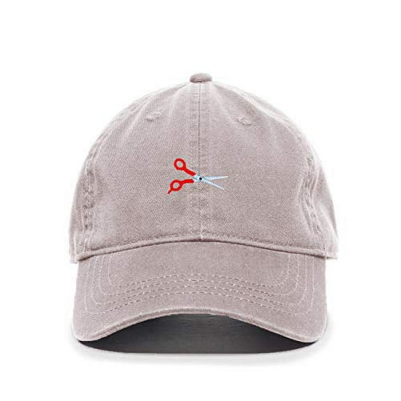 Tech Design Scissor Baseball Cap Embroidered Cotton Adjustable Dad Hat Light Grey