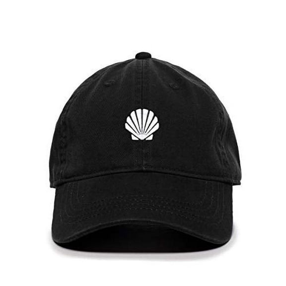 Tech Design Seashell Baseball Cap Embroidered Cotton Adjustable Dad Hat Black