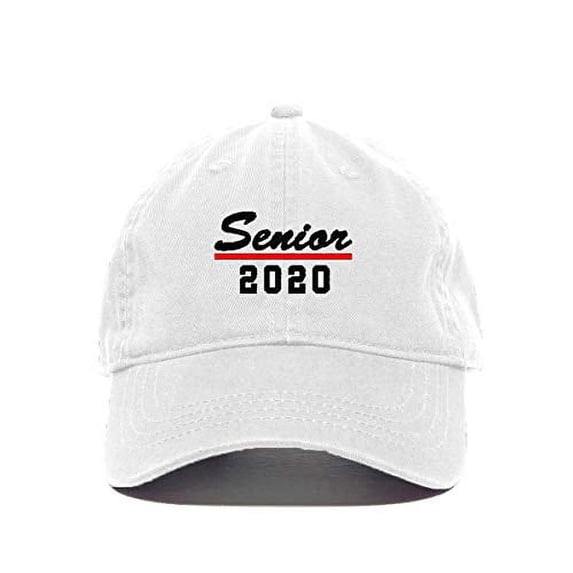Tech Design Senior 2020 Baseball Cap Embroidered Cotton Adjustable Dad Hat White