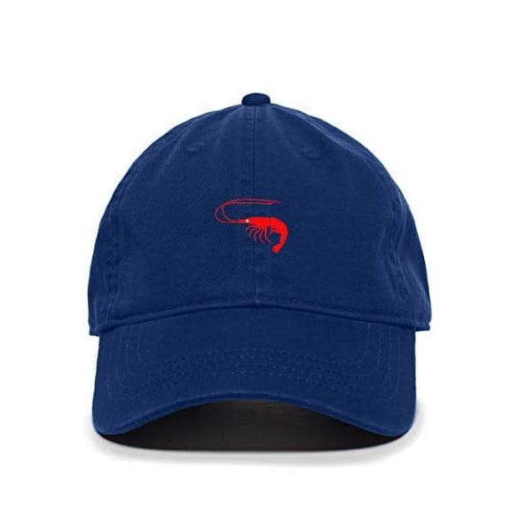 Tech Design Shrimp Baseball Cap Embroidered Cotton Adjustable Dad Hat Royal Blue