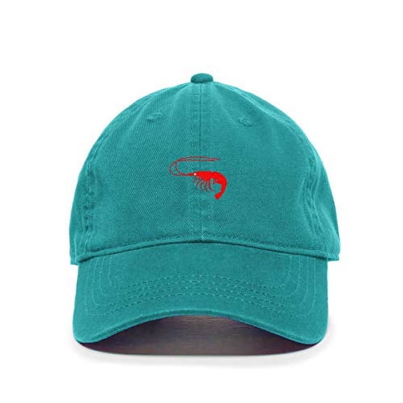 Tech Design Shrimp Baseball Cap Embroidered Cotton Adjustable Dad Hat Teal