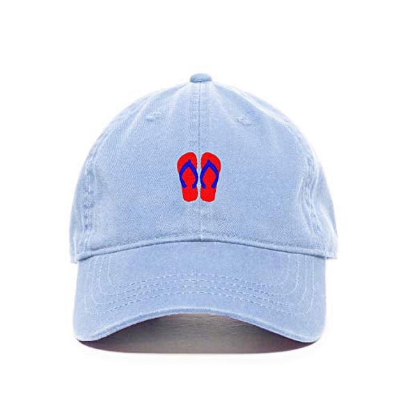Tech Design Slippers Baseball Cap Embroidered Cotton Adjustable Dad Hat Light Blue