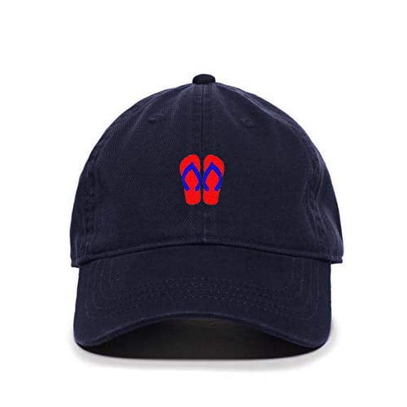 Tech Design Slippers Baseball Cap Embroidered Cotton Adjustable Dad Hat Navy