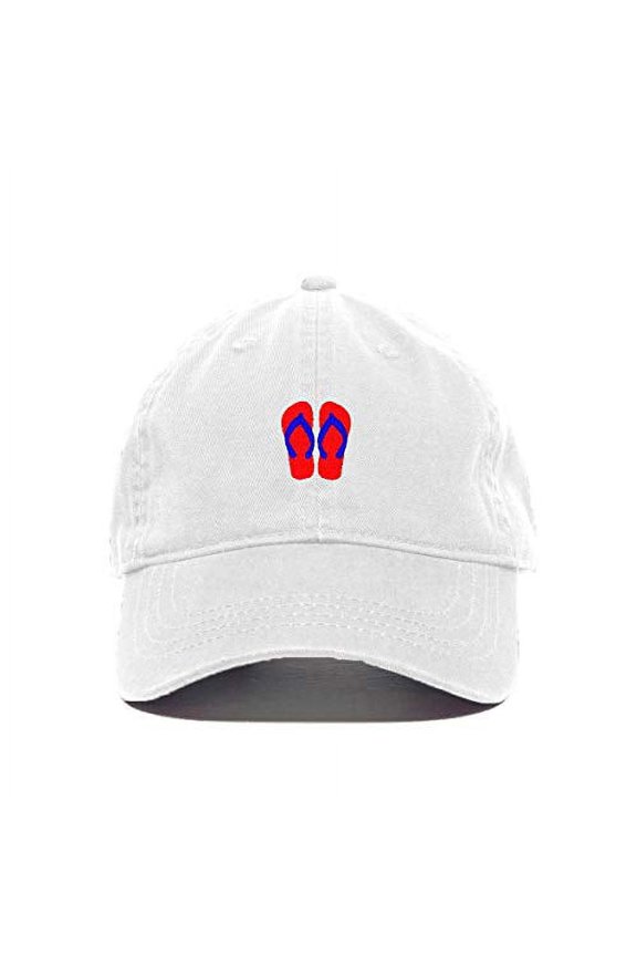 Slippers Baseball Cap Embroidered Cotton Adjustable Dad Hat White