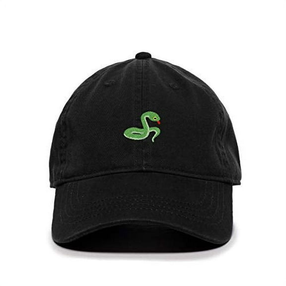 Tech Design Snake Baseball Cap Embroidered Cotton Adjustable Dad Hat Black