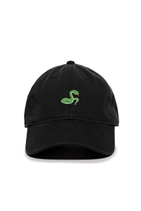 Snake Baseball Cap Embroidered Cotton Adjustable Dad Hat Black