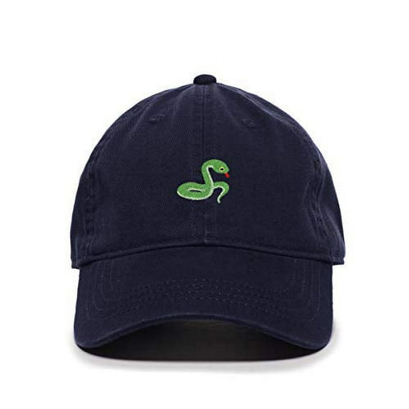 Tech Design Snake Baseball Cap Embroidered Cotton Adjustable Dad Hat Navy