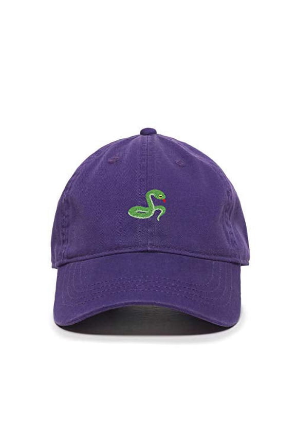 Snake Baseball Cap Embroidered Cotton Adjustable Dad Hat Purple