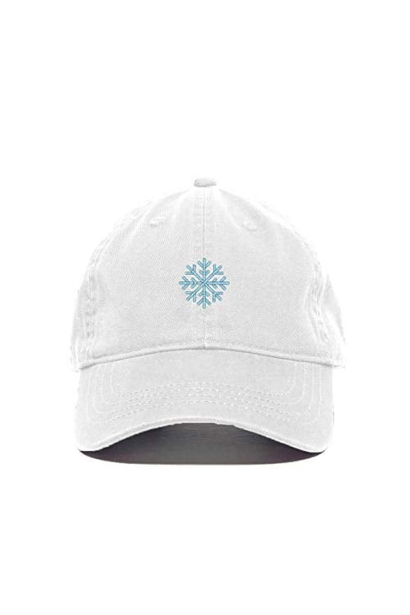 Snow Flake Baseball Cap Embroidered Cotton Adjustable Dad Hat