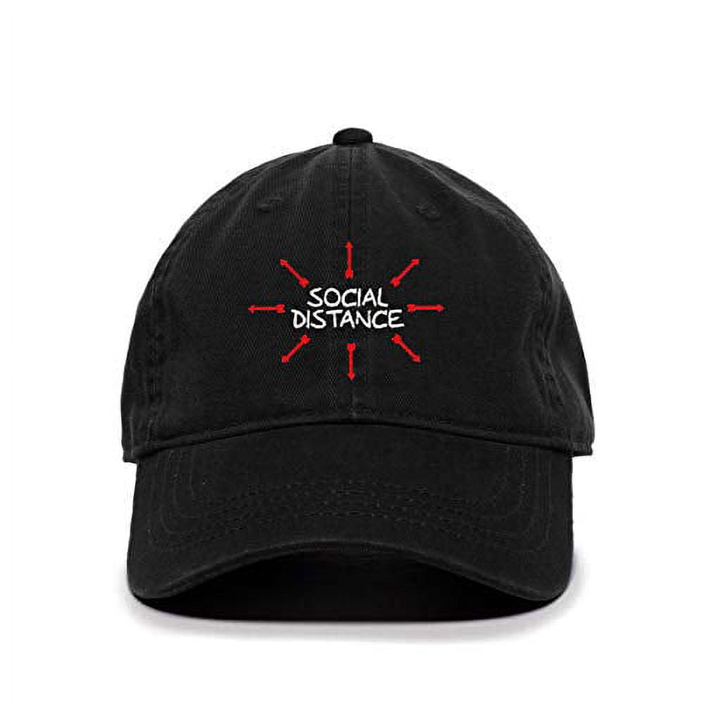 Social Distance Baseball Tech Design Social Distance Baseball Cap Embroidered Cotton Adjustable ...