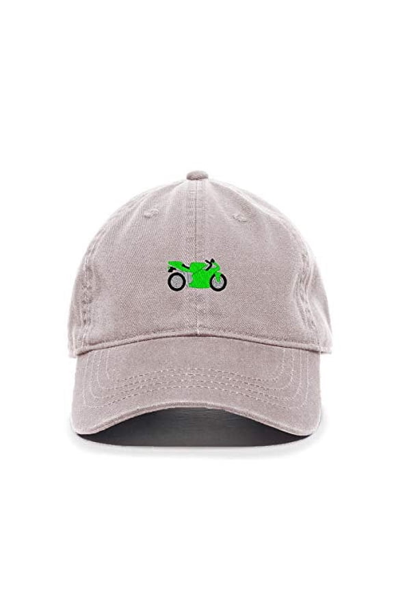 Sport Motorcycle Baseball Cap Embroidered Cotton Adjustable Dad Hat Light Grey