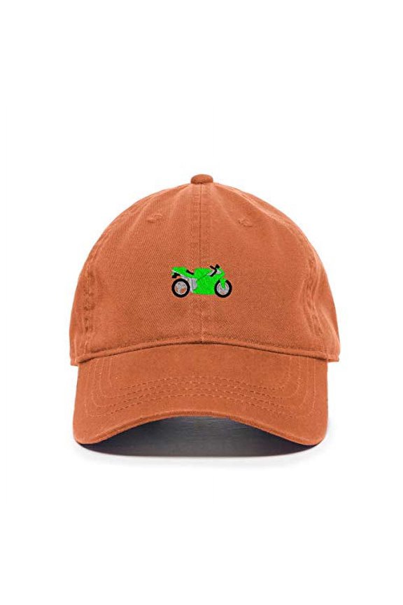Sport Motorcycle Baseball Cap Embroidered Cotton Adjustable Dad Hat Orange