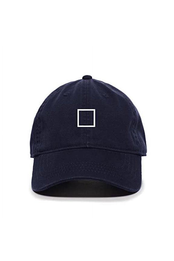 Square Korean Letter M Baseball Cap Embroidered Cotton Adjustable Dad Hat Navy