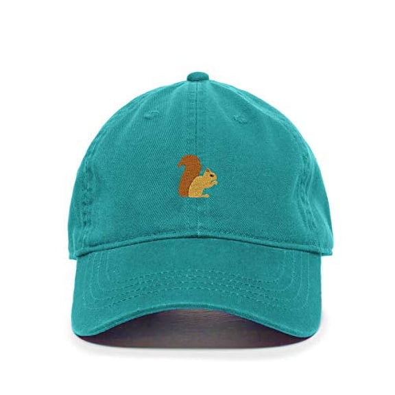Tech Design Squirrel Baseball Cap Embroidered Cotton Adjustable Dad Hat Teal