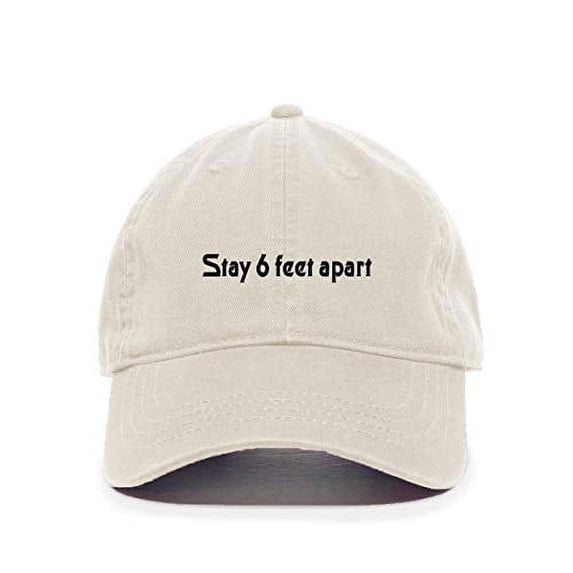 Tech Design Stay 6 Feet Apart Baseball Cap Embroidered Cotton Adjustable Dad Hat