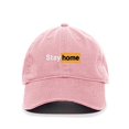 thumbnail image 1 of Tech Design Stay Home Baseball Cap Embroidered Cotton Adjustable Dad Hat Light Pink, 1 of 1