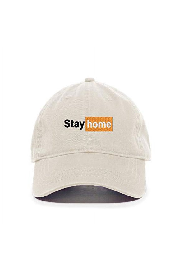 Stay Home Baseball Cap Embroidered Cotton Adjustable Dad Hat