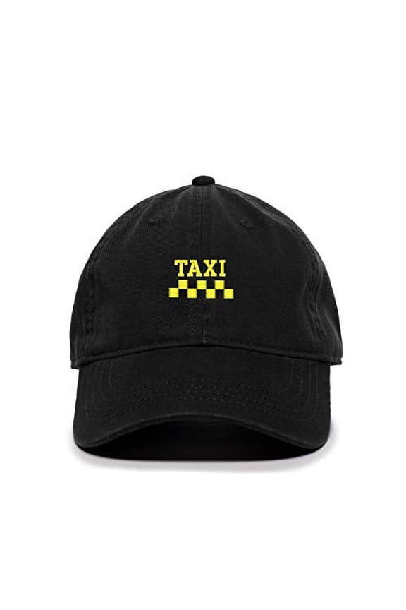 Taxi Baseball Cap Embroidered Cotton Adjustable Dad Hat Black