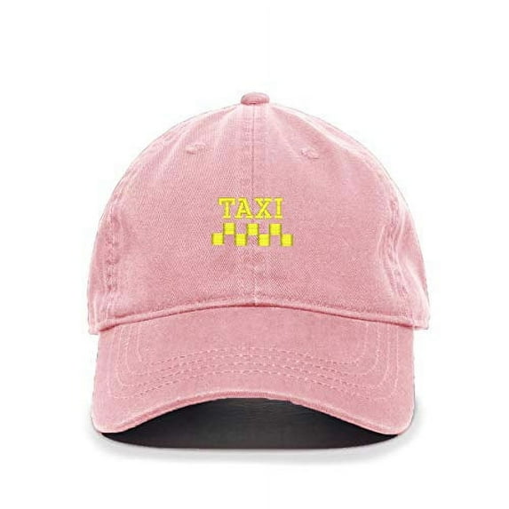 Tech Design Taxi Baseball Cap Embroidered Cotton Adjustable Dad Hat Light Pink