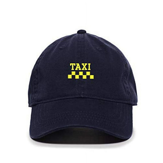 Tech Design Taxi Baseball Cap Embroidered Cotton Adjustable Dad Hat Navy