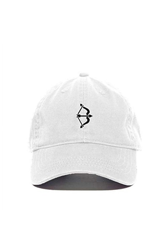 The Archer Baseball Cap Embroidered Cotton Adjustable Dad Hat White