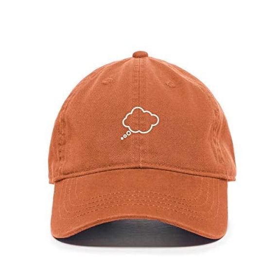 Tech Design Thought Speech Balloon Baseball Cap Embroidered Cotton Adjustable Dad Hat Orange