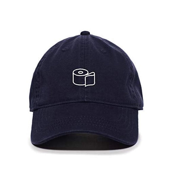 Tech Design Toilet Paper Baseball Cap Embroidered Cotton Adjustable Dad Hat Navy